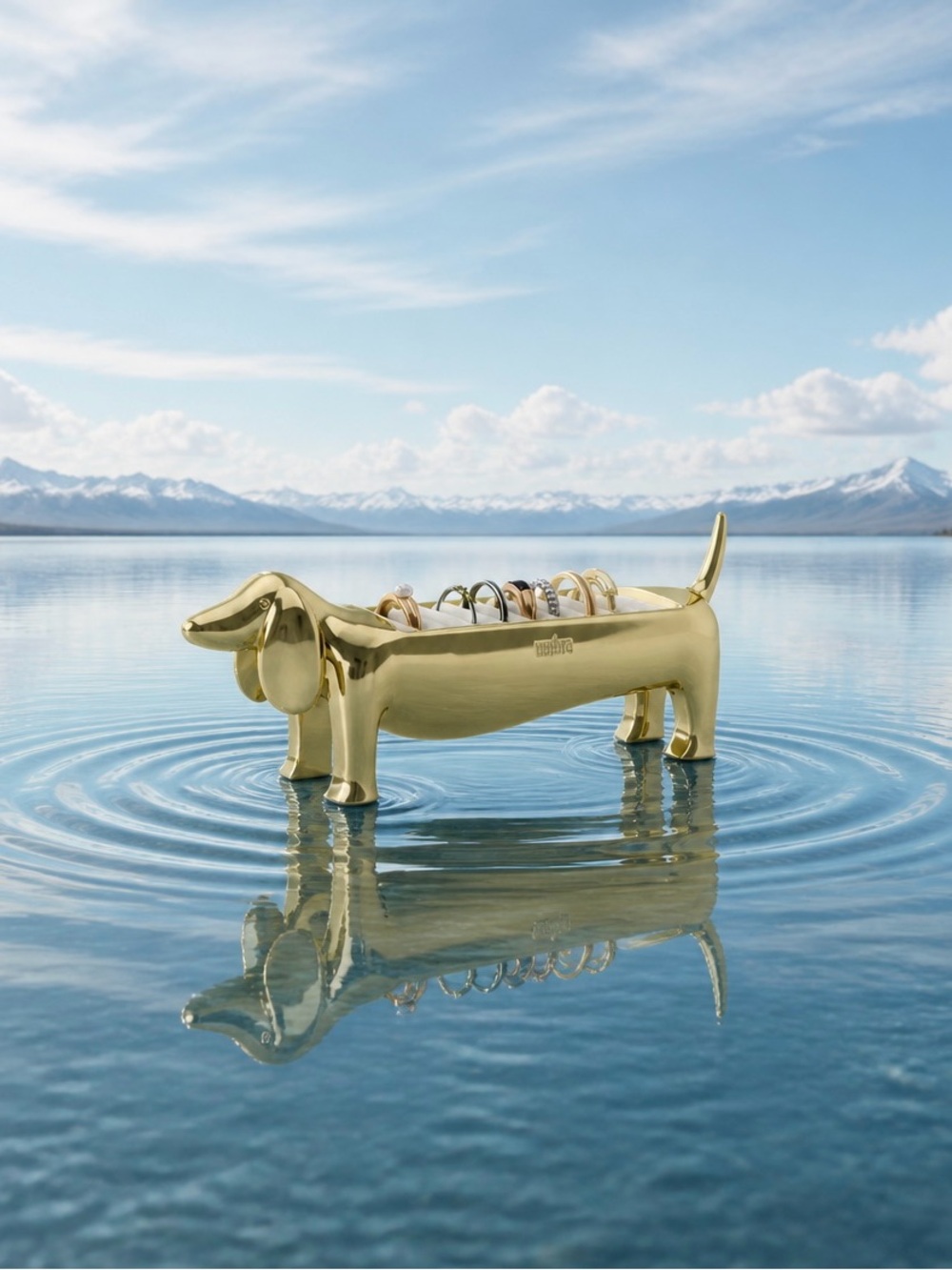 Dachshund Ring Holder Jewelry Organizer - Gold
